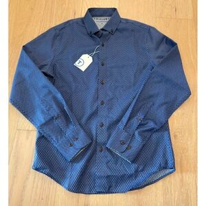 NWT Twillory Shirt Men Small Blue Untuckable Button Up Tailored Stretch Pocket